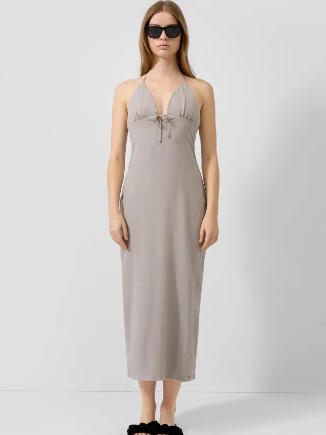 QS female - Linnen mix jurk beige
