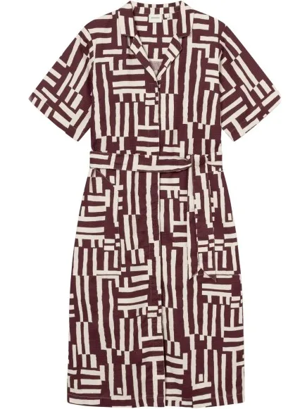 Dedicated Women's Shirt Dress Orrefors - Jurk, bruin
