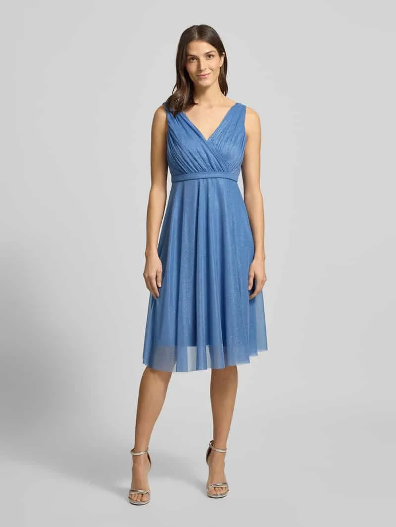 TROYDEN COLLECTION Jurk met glitter-mesh bleu, foto 3