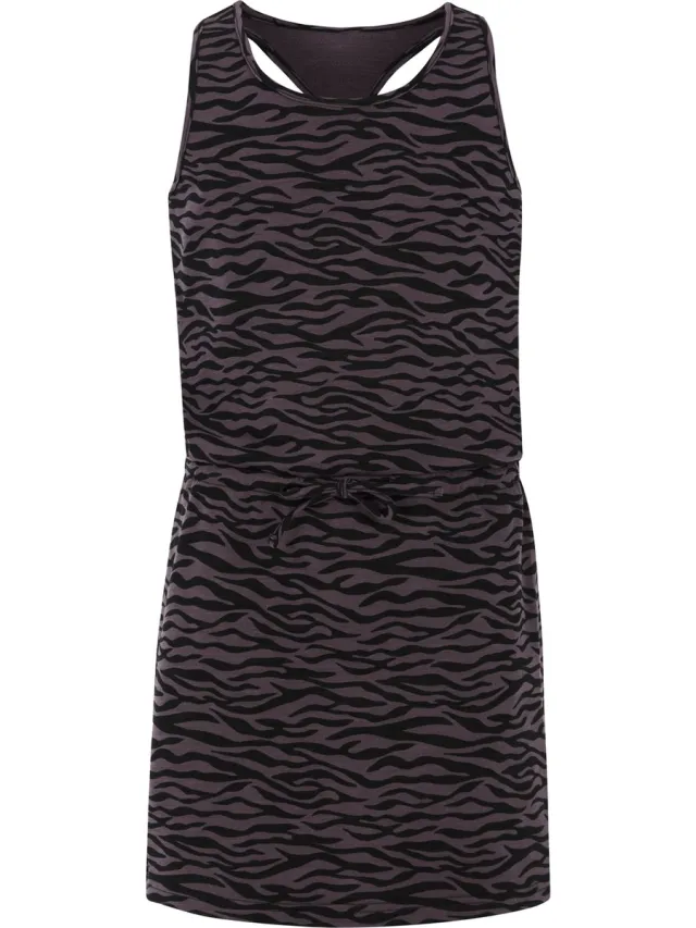 Protest Prtsarum Jr – Korte jurk Meisjes – Tailleband elastiek – Dierenprint True Black