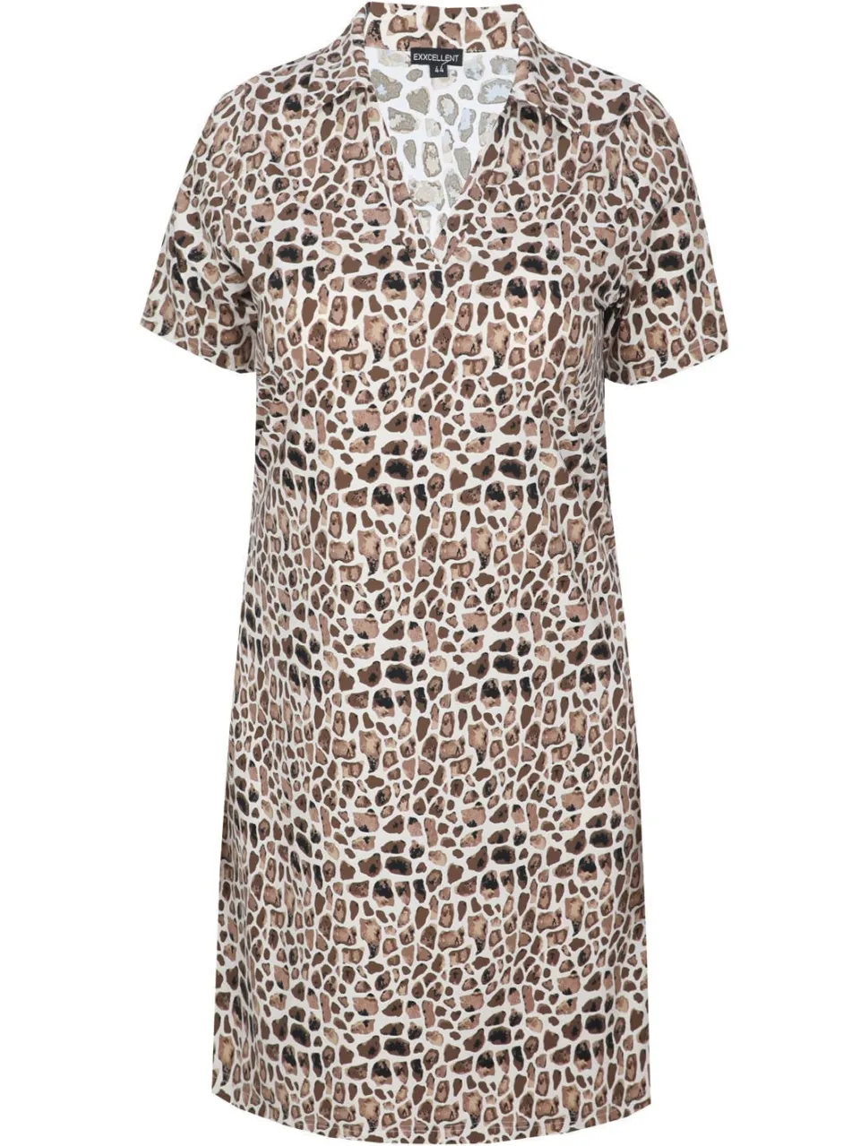 Exxcellent midi jurk met dierenprint bruin, foto 2