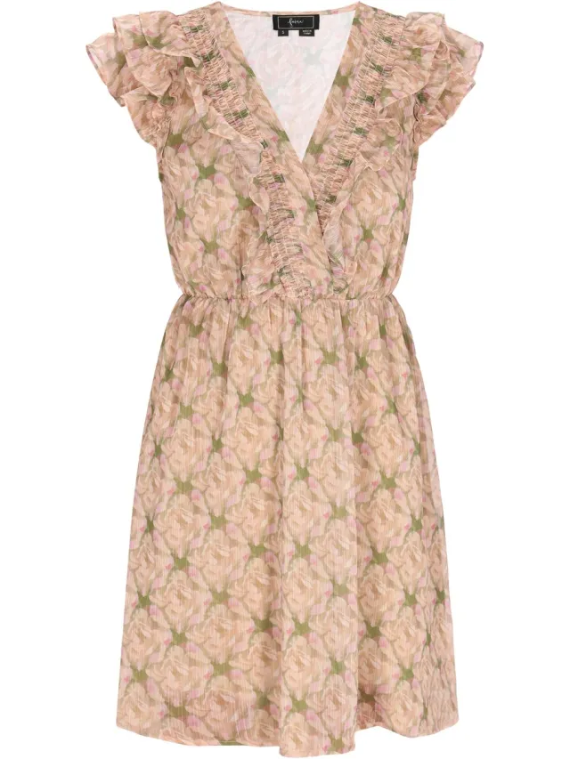 Faina jurk beige veelkleurig