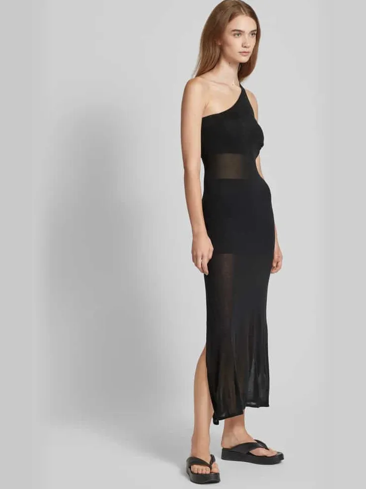 Calvin Klein Midi-jurk met one shoulder-band zwart, foto 3