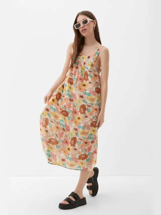 QS female - Luchtige midi-jurk crème