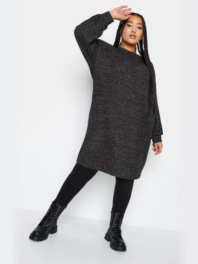 Yours Donkergrijze Zachte Midijurk Grey