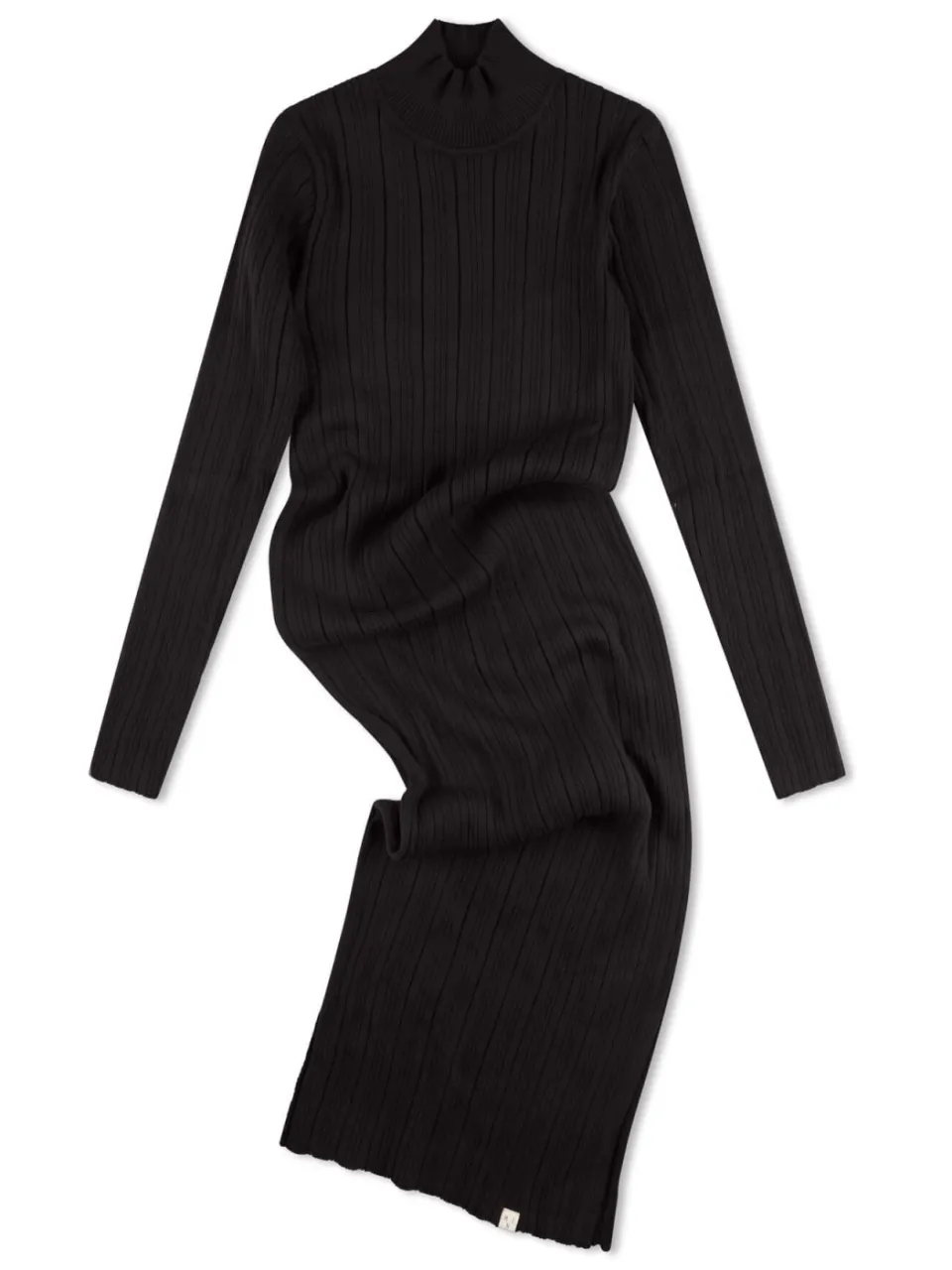MATONA dames vegan Jurk Ribbed Onyx Zwart, foto 2