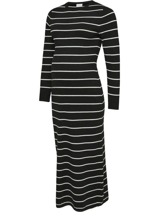 Mamalicious MLMARIE L/S MIDAXI KNIT DRESS - Dames - Mini jurken Black