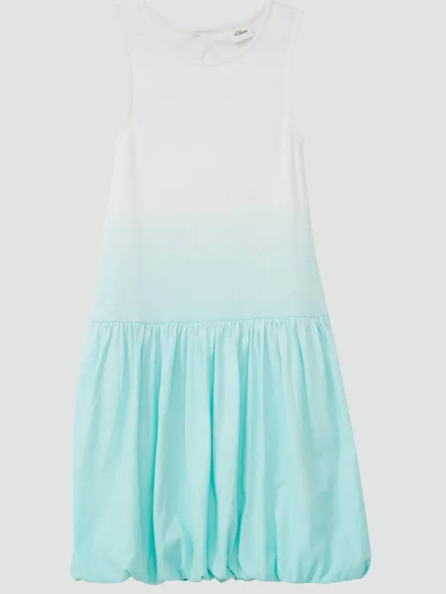 S.Oliver female - Korte jurk met ballonrok en kleurverloop licht turquoise
