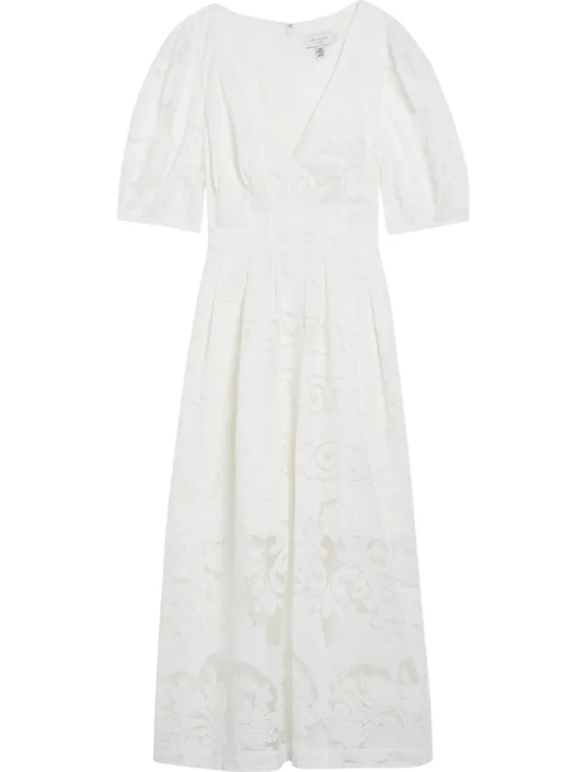 Ted Baker Agnel Kanten Midi-jurk Met Pofmouwen, Wit, foto 2