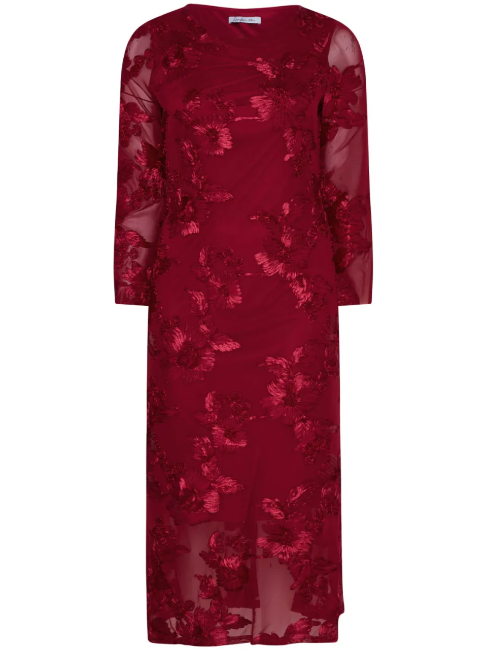 Yours London Rode Maxijurk Met Bloemen-56 rood, foto 4