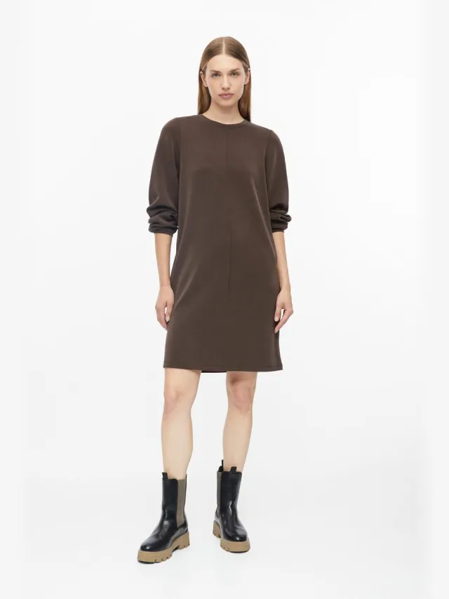 S.Oliver female - Scuba-jurk met steekzakken donkerbruin