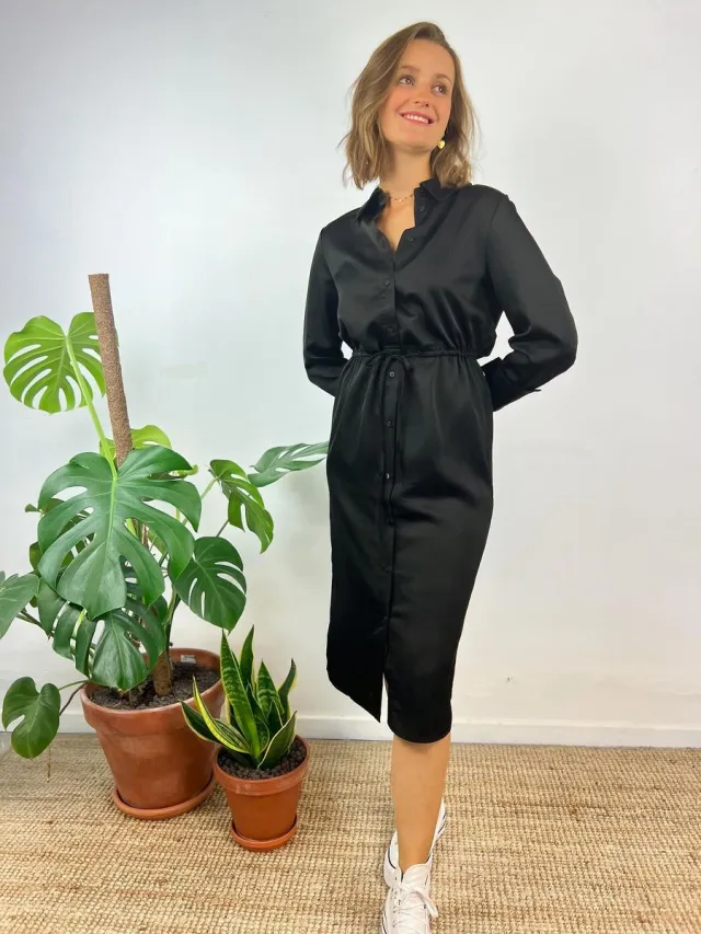 Vila VIELLETTE L/S SHIRT DRESS - NOOS - Dames - Jurken Zwart