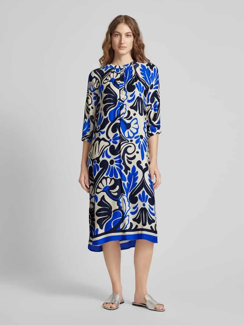 Milano Italy Midi-jurk met all-over motief Blauw