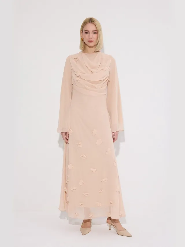 TOUCHÉ PRIVÉ Chiffon jurk - Beige - Dames