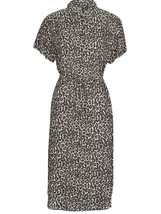 Vero Moda Lange Jurk Vero Moda VMBUMPY SS CALF SHIRT DRESS NOOS Multicolour