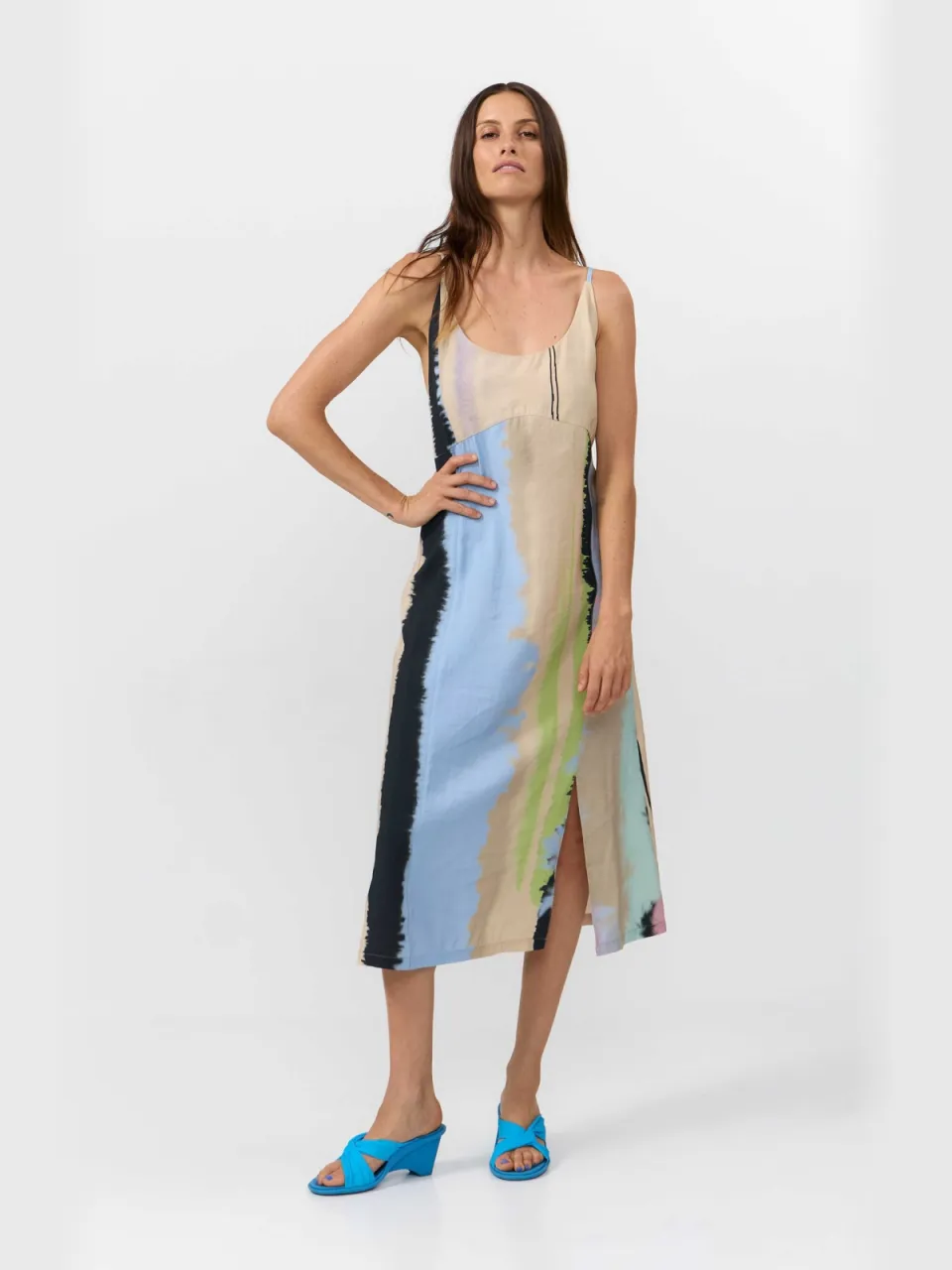 SUITE13LAB dames vegan Jurk Saja Print Ones Multicolour beige, foto 2