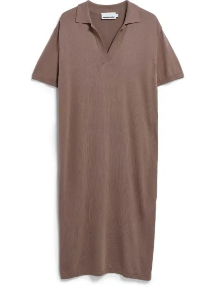 ARMEDANGELS Women's Fine Polo Knit Dress - Jurk, bruin