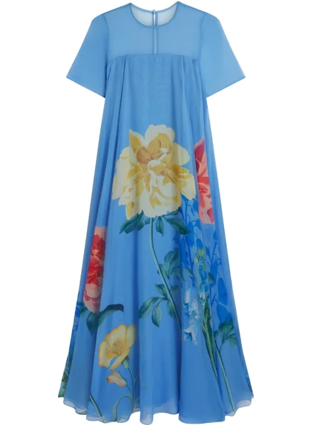 Ted Baker Marie Maxi-jurk Met Korte Mouwen En Volumineus Volume In Blauw, foto 2