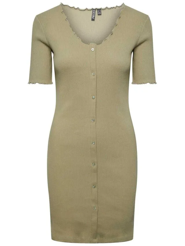 Pieces Nukisa strakke jurk met V-hals voor dames (Thee) marineblauw/blauw, foto 2