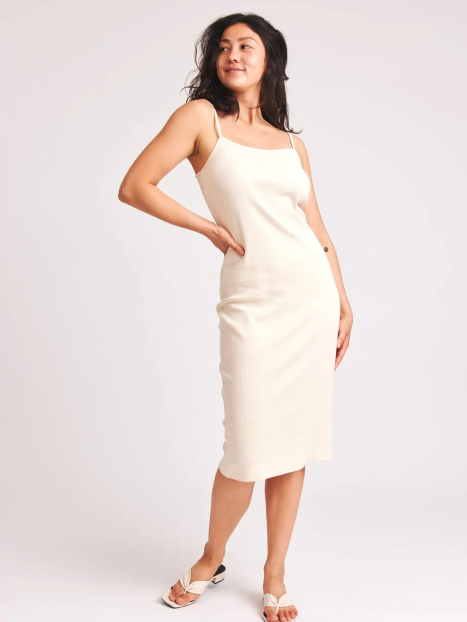 Baìge the Label dames vegan Slipdress Bonnie Naturel, foto 2
