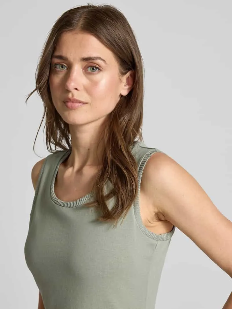Oui Midi-jurk met Ronde hals groen, foto 4