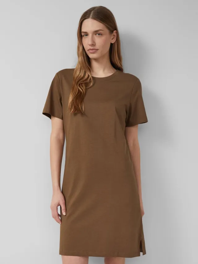 S.Oliver female - Jersey jurk met zijsplitten bruin