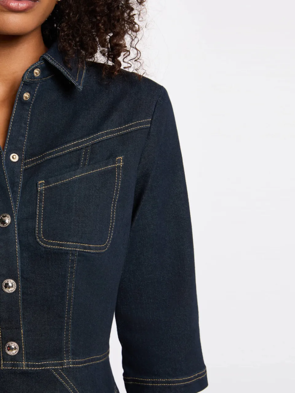Morgan jurk dark blue denim, foto 4