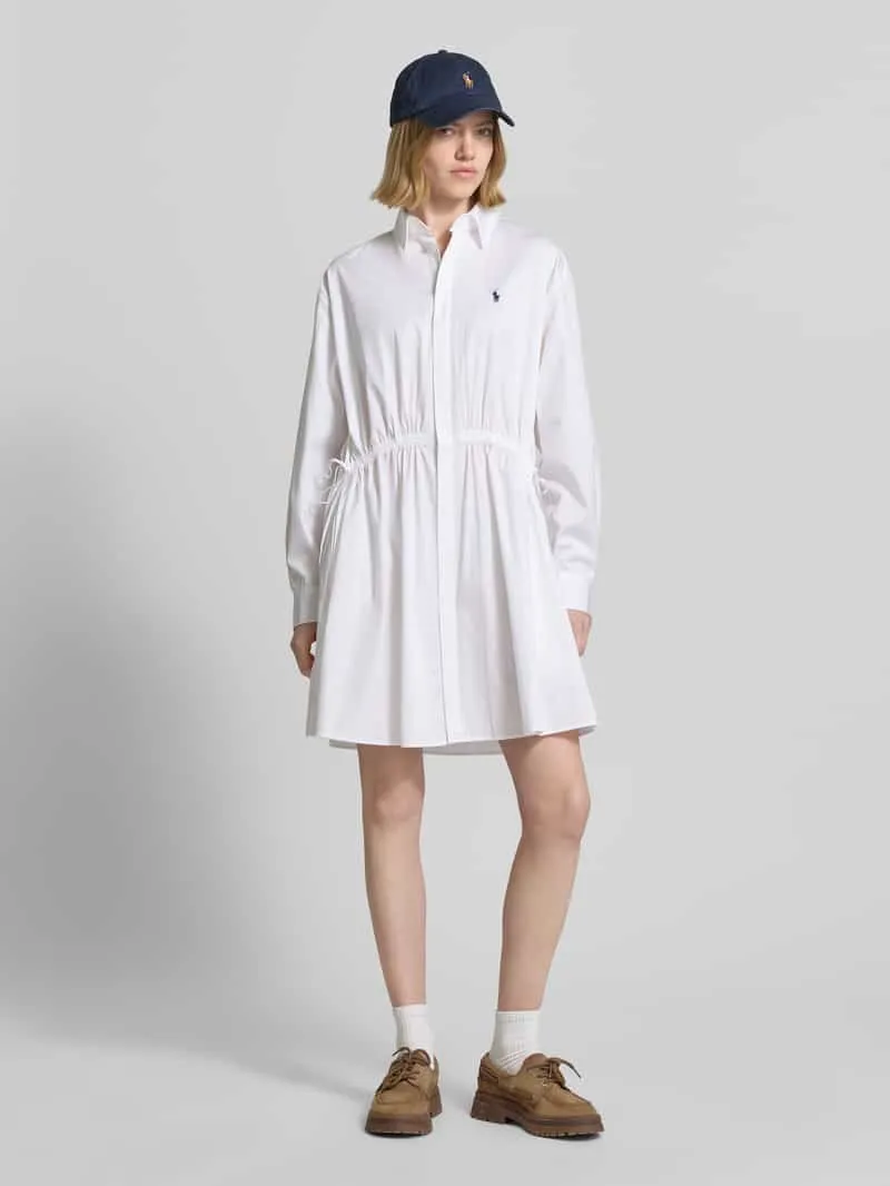 Polo Ralph Lauren Getailleerde overhemdjurk van puur katoen Wit