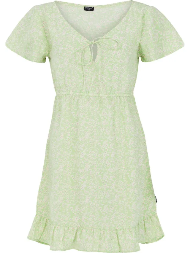 Protest Prtfenna – Jurk Dames – Kort – Tailleband elastiek matcha green