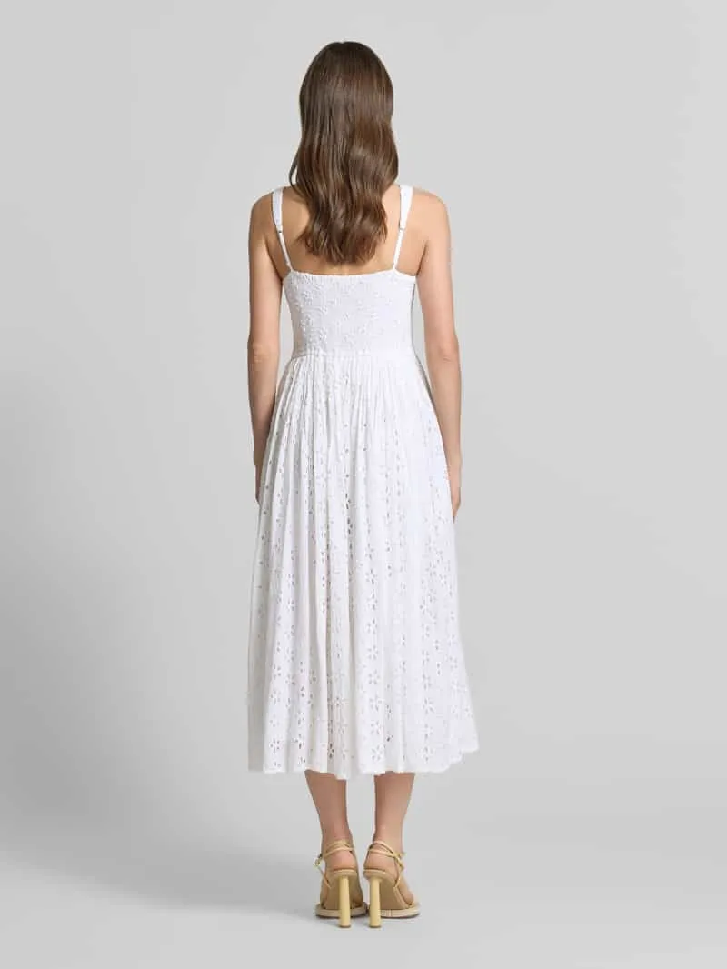 Lace & Beads midi-jurk met all-over broderie anglaise offwhite, foto 3