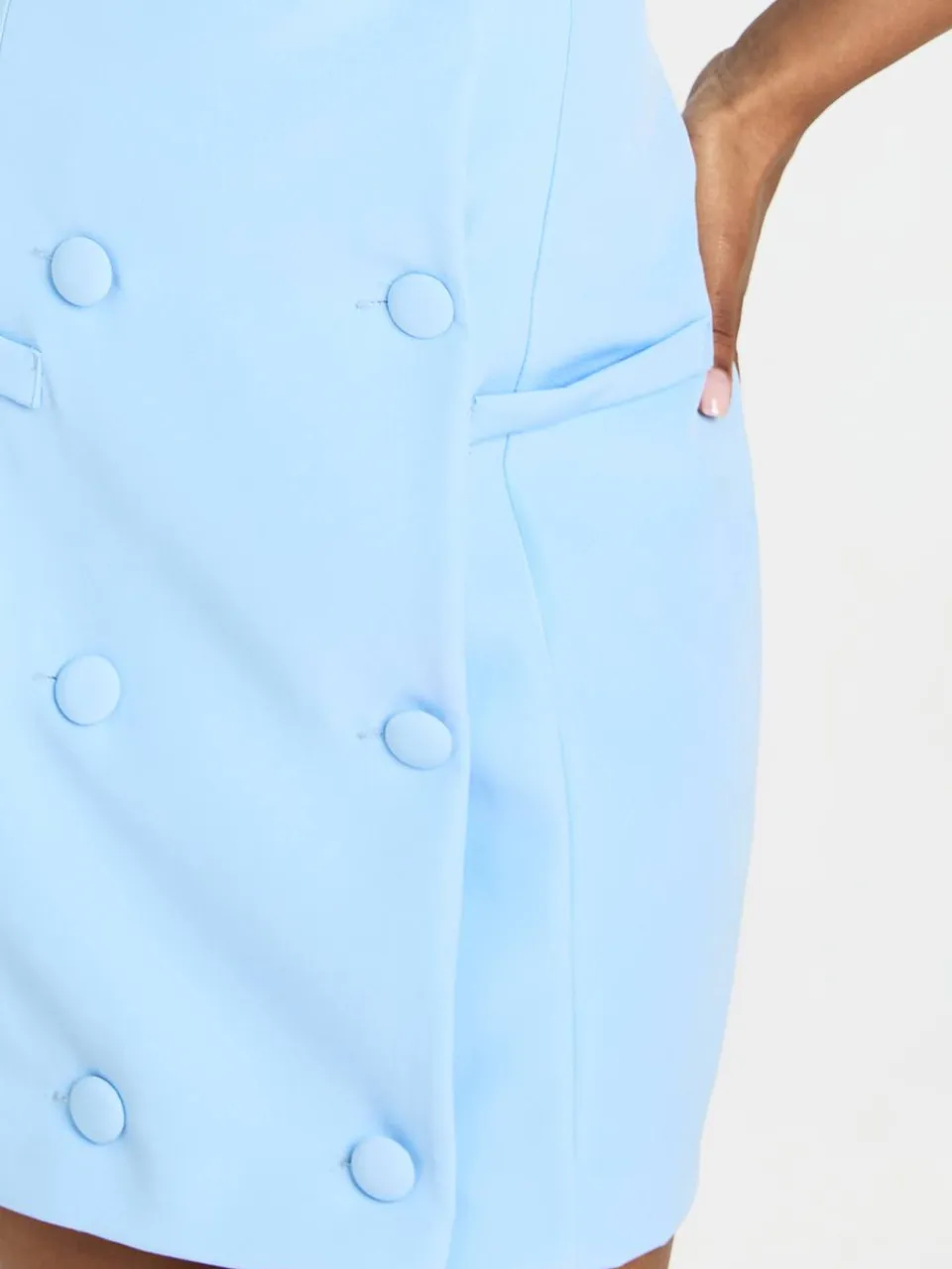 boohoo Dames Bandeau Mini Jurk Met Knoopsluiting crème, foto 4
