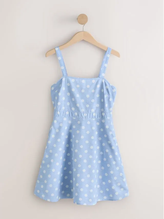 Next Dames - Mini-jurk - Blauw Blue/Ecru Polka Dot