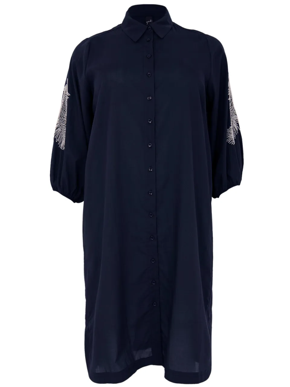 Yoek Geborduurde blouse-jurk SOFT | Blauw, foto 4