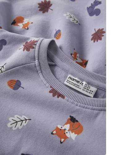 NAME IT MINI midi sweatjurk met print lila, foto 3