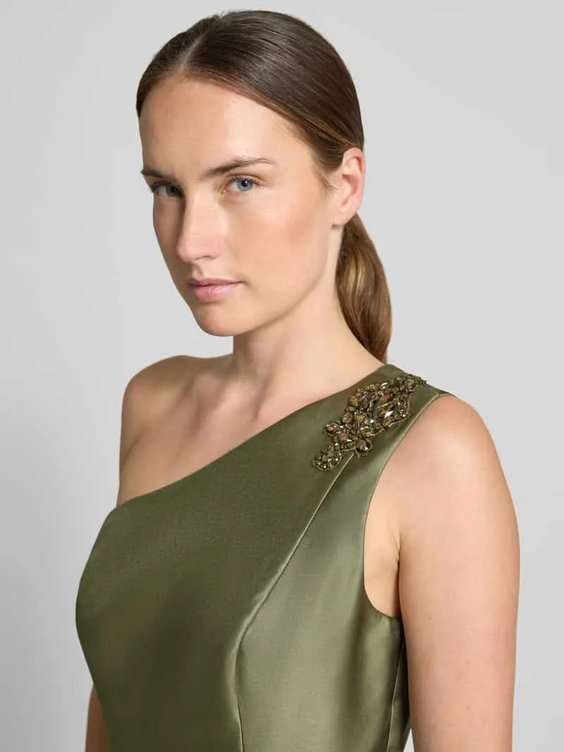 Adrianna Papell midi-jurk met ruches olijfgroen, foto 5