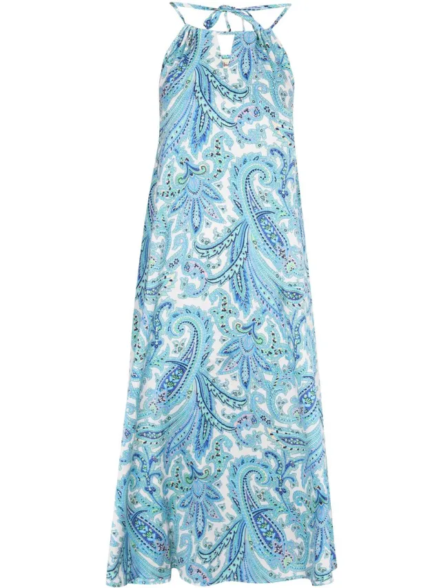 aleida jurk blauw veelkleurig