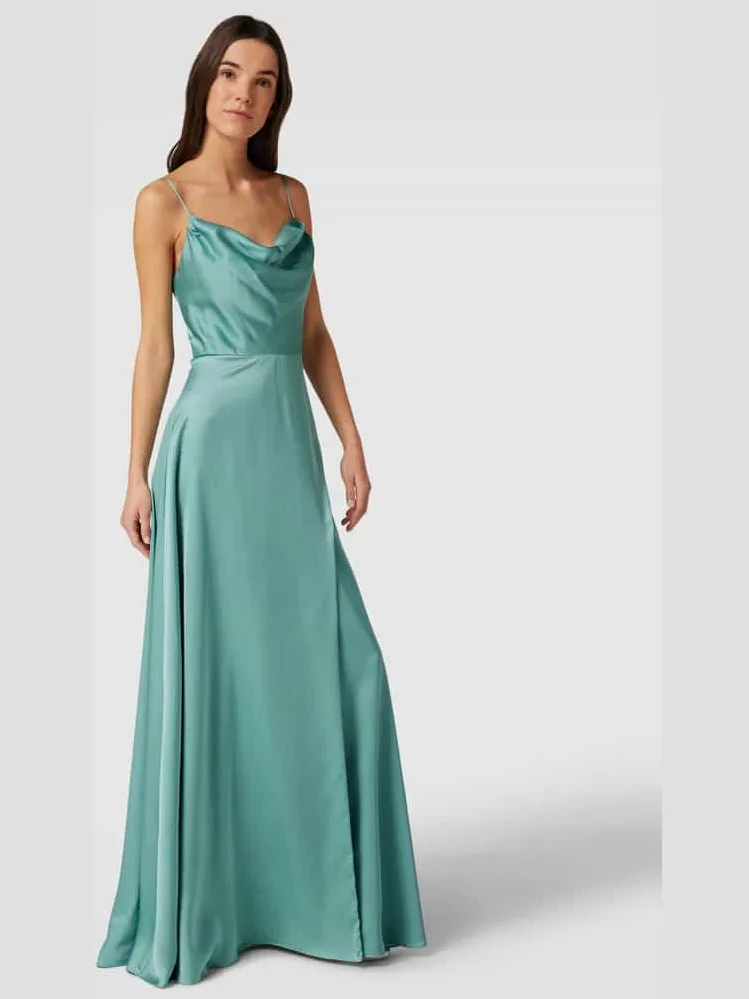 LUXUAR FASHION Avondjurk met loopsplit Lichtgroen