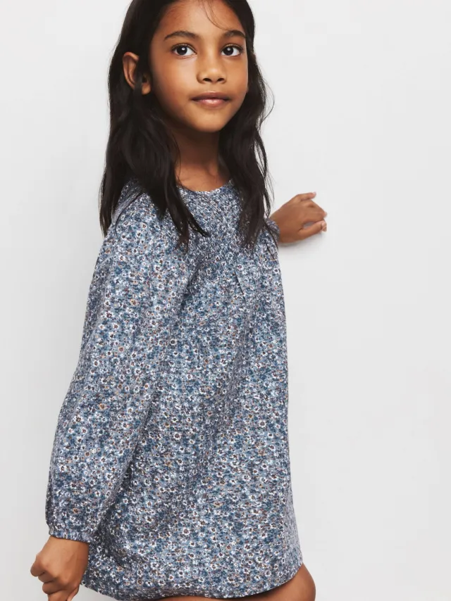 Mango Kids gebloemde midi jurk blauw, foto 2