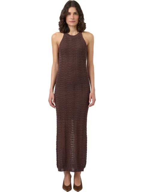 Y.A.S. YAS Isabel sl long knit dress fest coffee bean Bruin