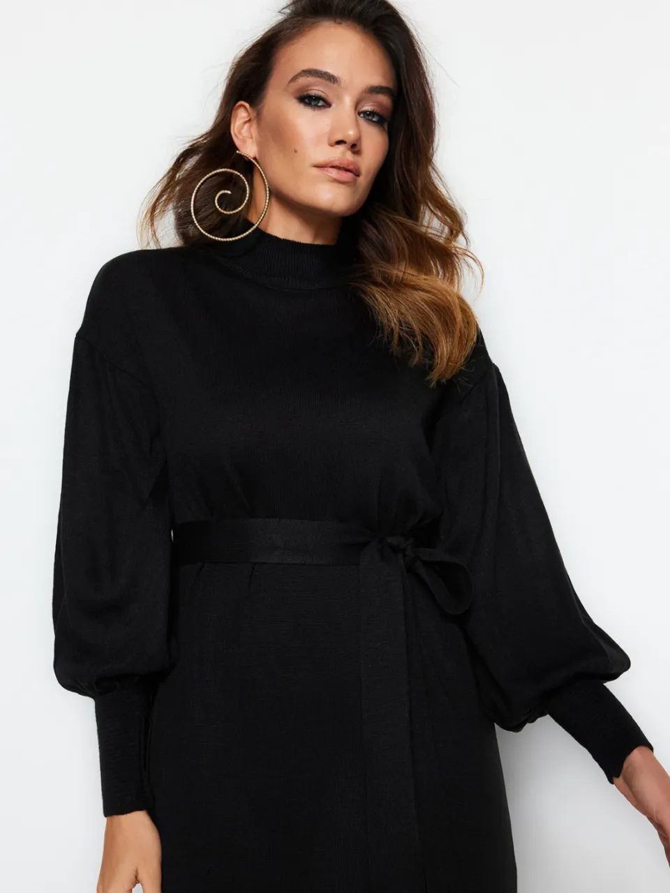 Trendyol Modest Dames Zwart Effen Maxi Lang Casual Recht Modest Jurken, foto 2