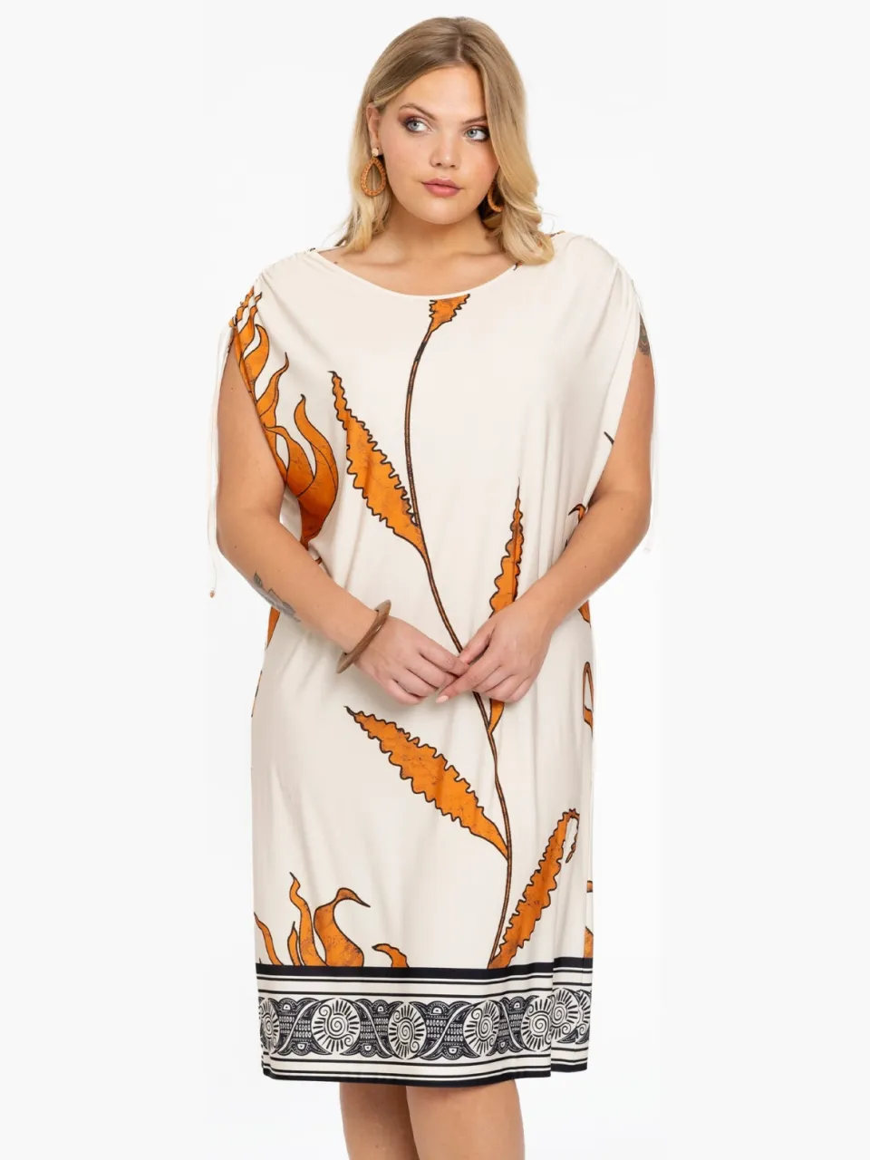 Yoek Jurk met koordjes | Beige