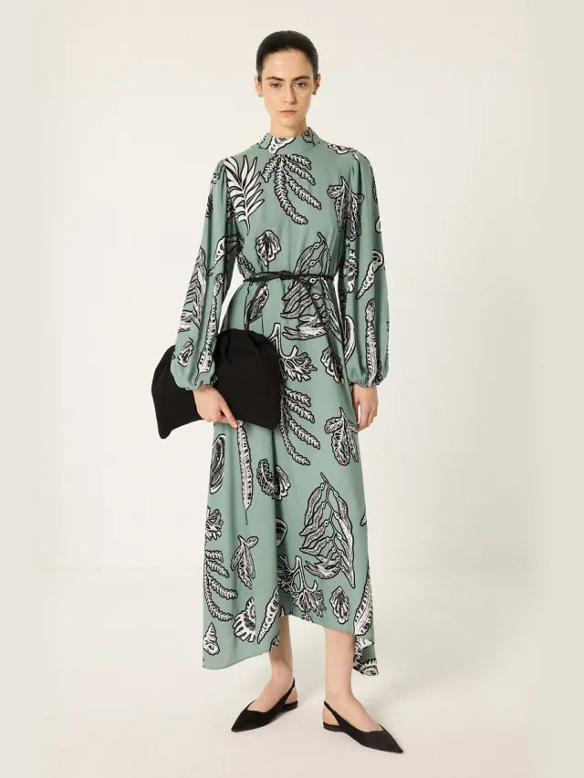 TOUCHÉ PRIVÉ Soepelvallende viscose jurk - Groen - Dames