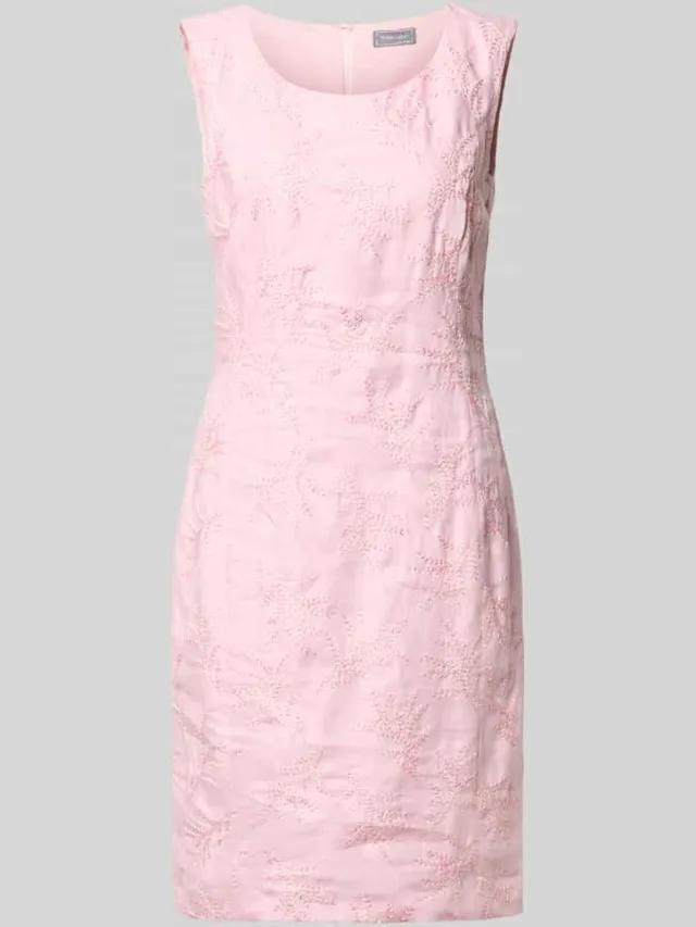 White Label Knie-lange kokerjurk met stitchings rosé, foto 2
