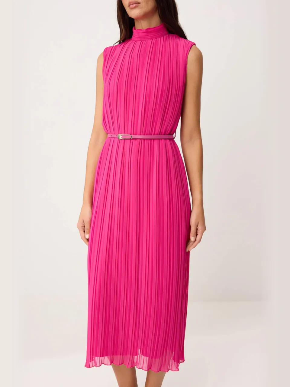 Trendyol TRENDYOLMİLLA Dames Roze Effen Midi Mouwloos Avond / Dagelijks Recht Jurken, foto 2