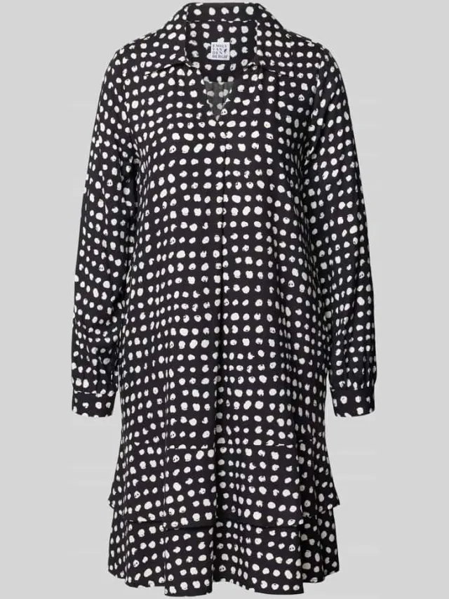Emily Van den Bergh Knielange jurk van pure viscose zwart, foto 2