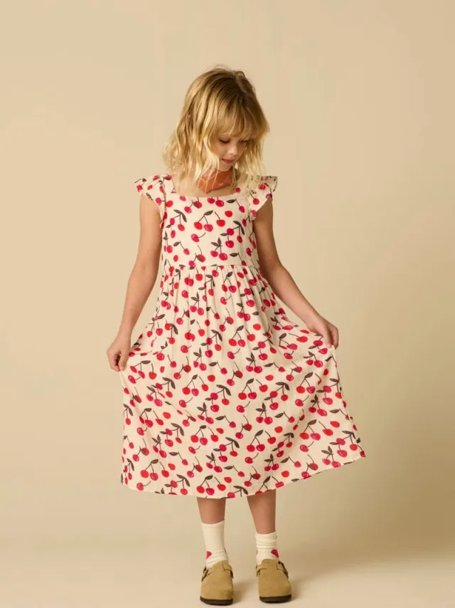 Sissy-Boy Witte jurk met kersen print