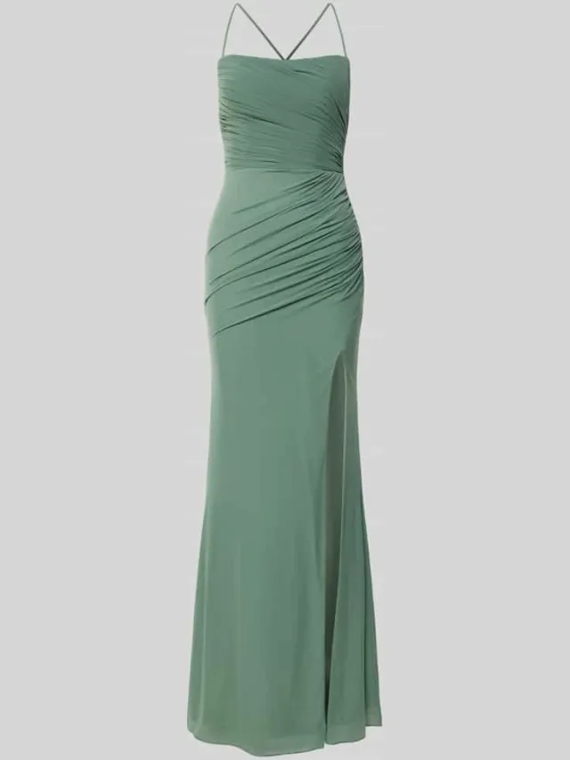 LUXUAR FASHION Avondjurk met loopsplit lichtgroen, foto 2