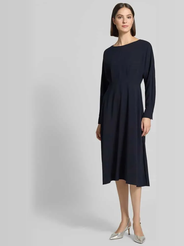 Christian Berg Woman Selection Midi-jurk met ronde hals Marineblauw