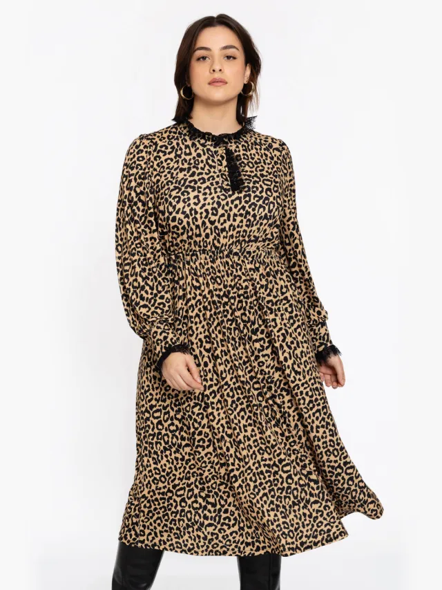 Yoek VIO jurk beige