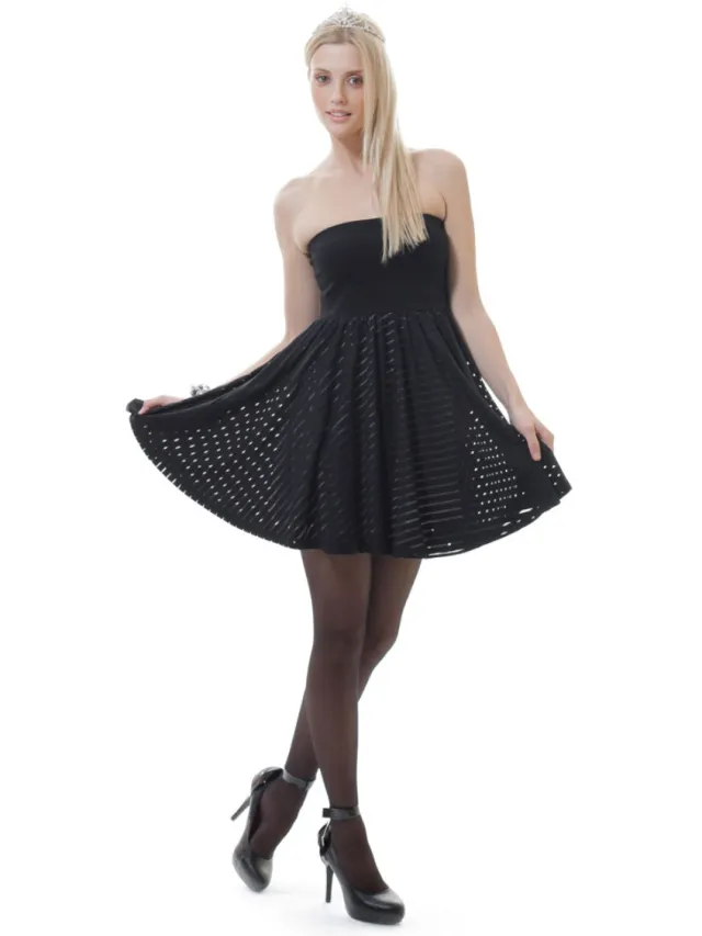 Conquista Strapless twee-in-één mini-jurk Zwart